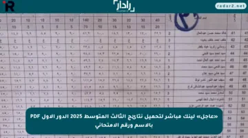 «عاجل» لينك مباشر لتحميل نتائج الثالث المتوسط 2025 الدور الأول PDF بالاسم ورقم الامتحاني